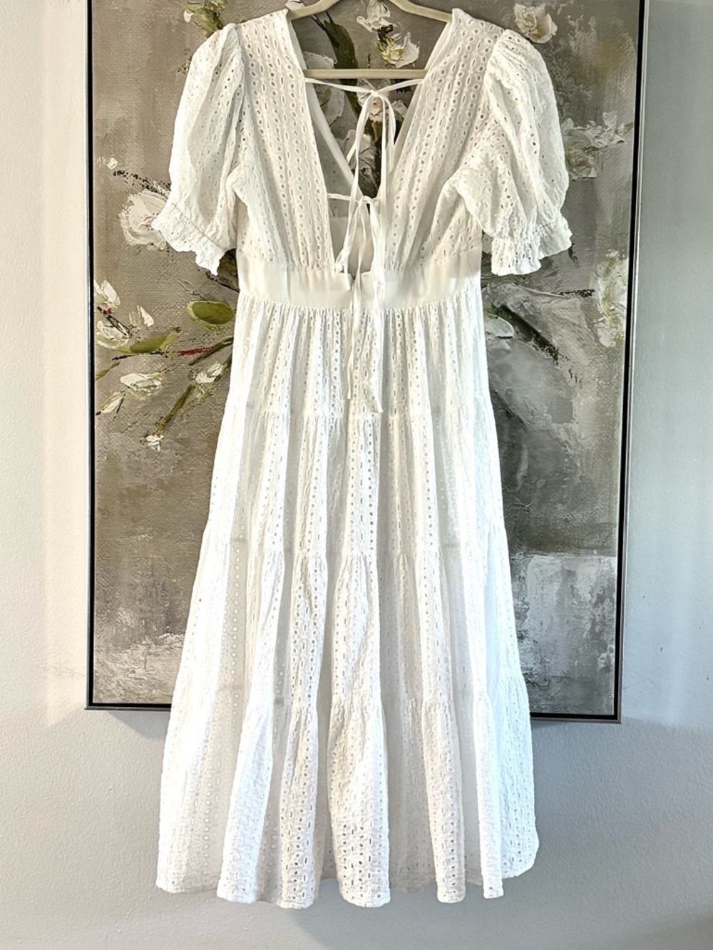 Petal & Pup White Eyelet Maxi Dress with Puff Sleeves - Picture 2 of 2